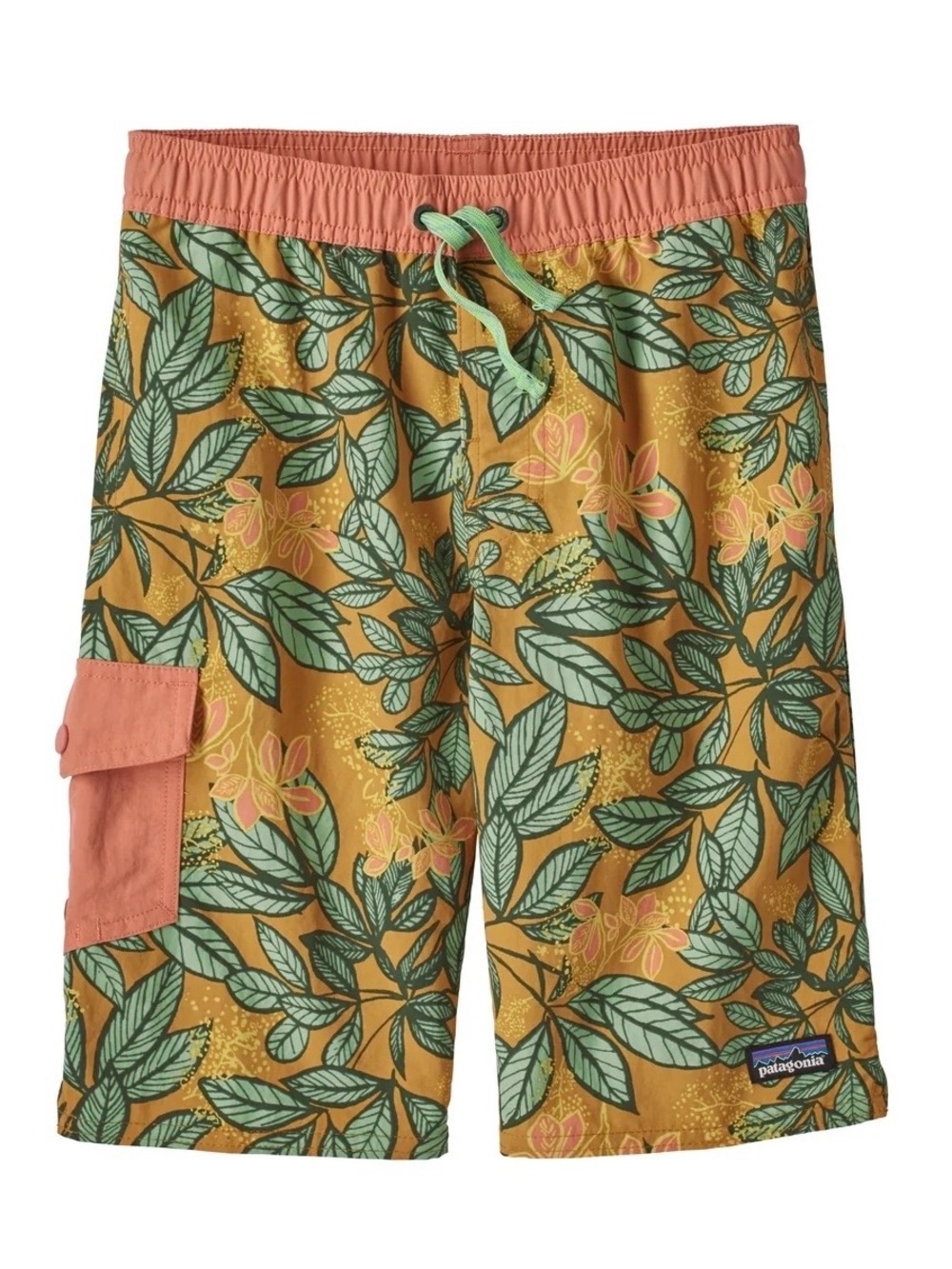 Patagonia Youth XL Tropical Floral Swim Shorts Cargo Pocket